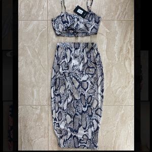 Fashion Nova snakeskin print two piece dress